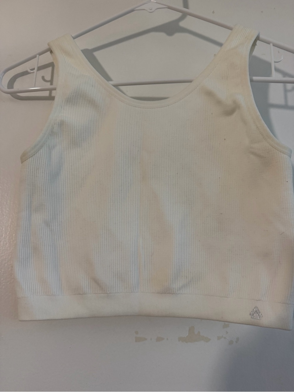 Women's Ribbed Crop Tank Top in Off-White